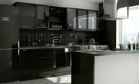 تصویر 1 از قیمت کاشی بین کابینتی مشکی طلایی با کیفیت ارزان + خرید عمده